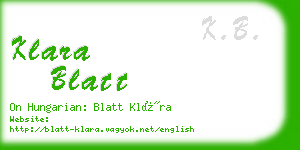 klara blatt business card